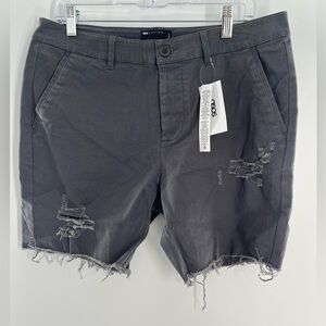 ASOS DESIGN SKINNY SHORTS DISTRESSED GRAY RAW HEM SIZE 34